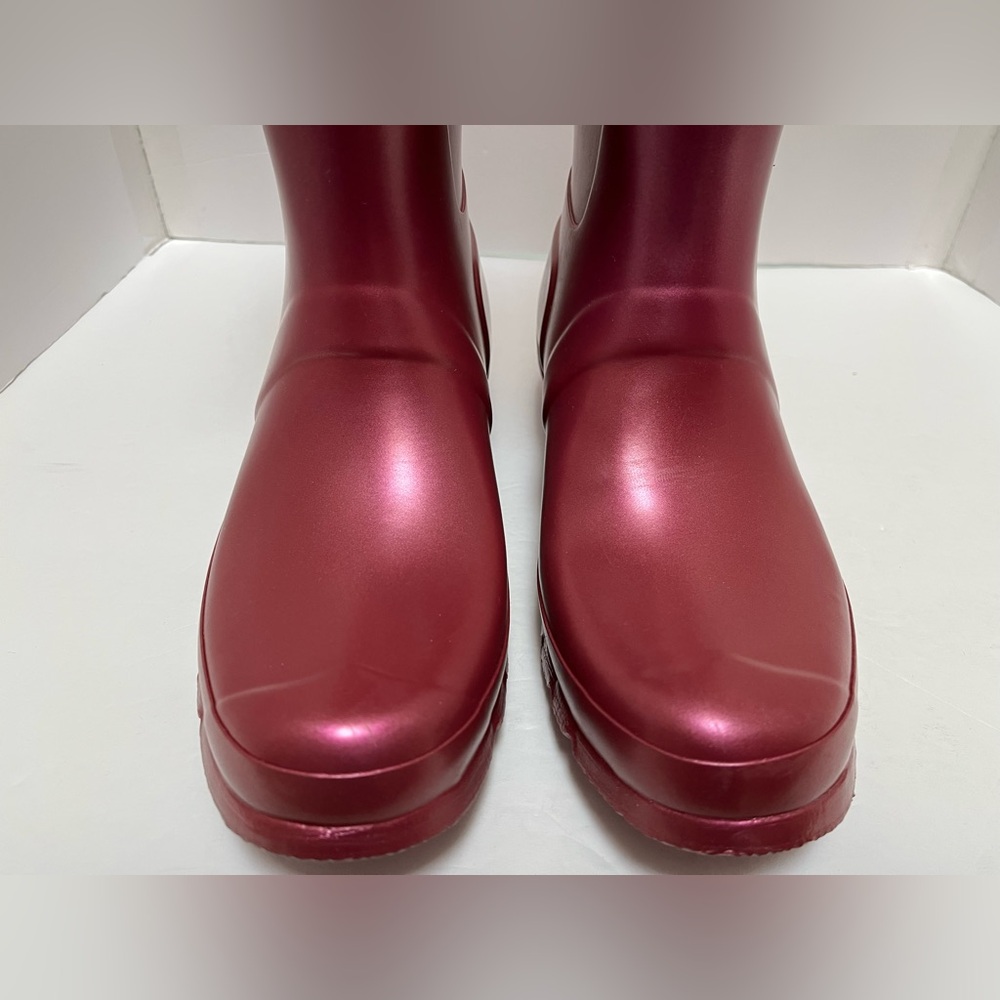 Hunter Womens Nebula Tall Wellington Boots - Hayes Burgundy Size 10 - Picture 9 of 13